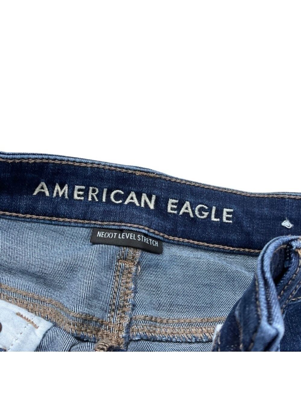 American Eagle Outfitters Hi-Rise Shortie Raw Hem 5 pocket Jean Shorts size 0 - Picture 6 of 10